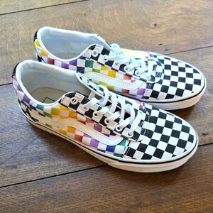 Vans Rainbow Checkered Womens Sneakers